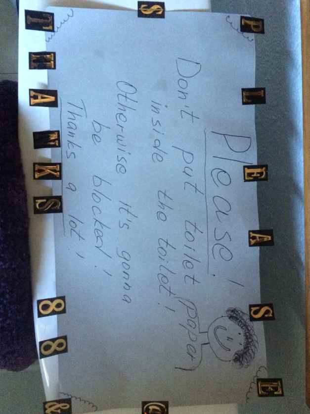Note on the toilet