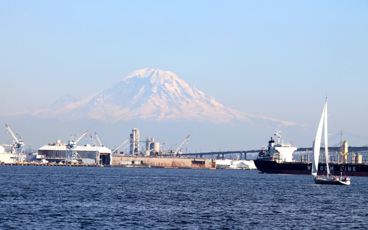Mt Rainier taken from a ferry