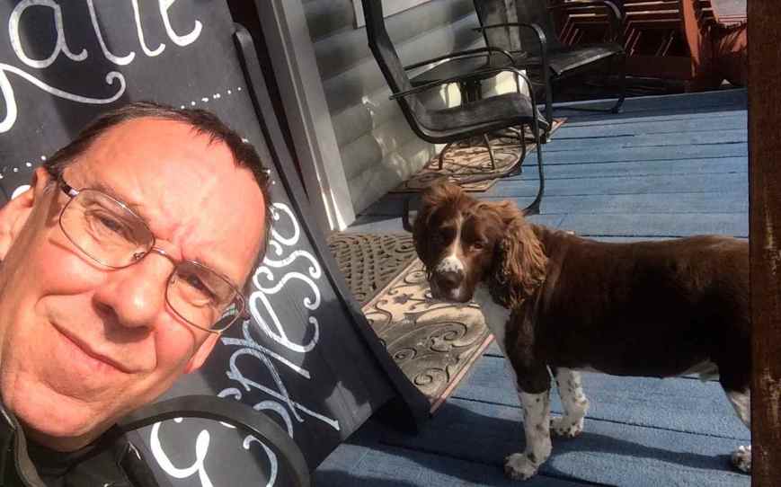 Sharing an ice cream break with Bentley