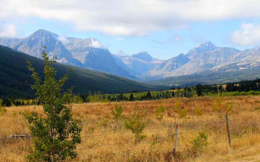 View of Glacier Mountains from Hwy 89 south of St. Mary