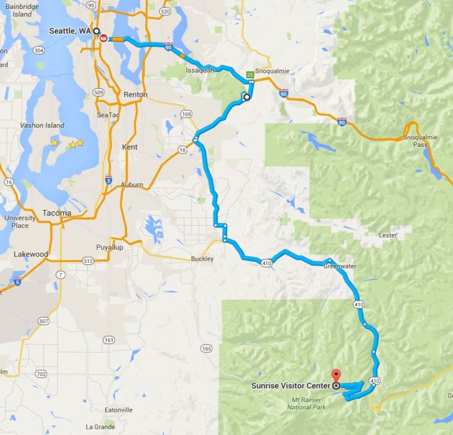 Route to Sunrise Visitors Center, Mt. Rainier