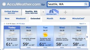 Seattle's extended forecast