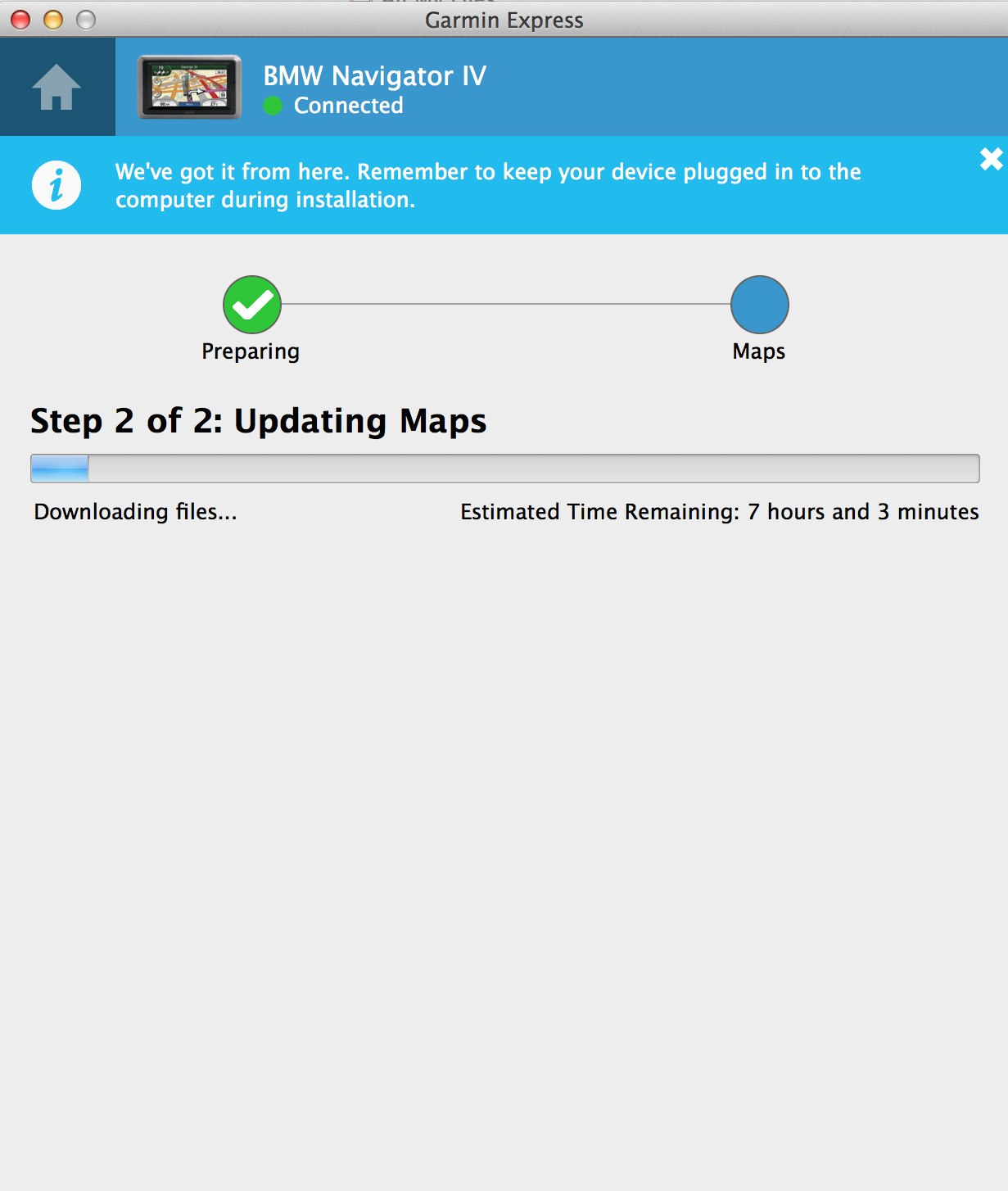Updating map on GPS