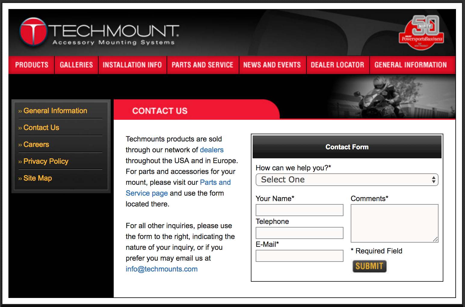 Techmount Contact Us Form