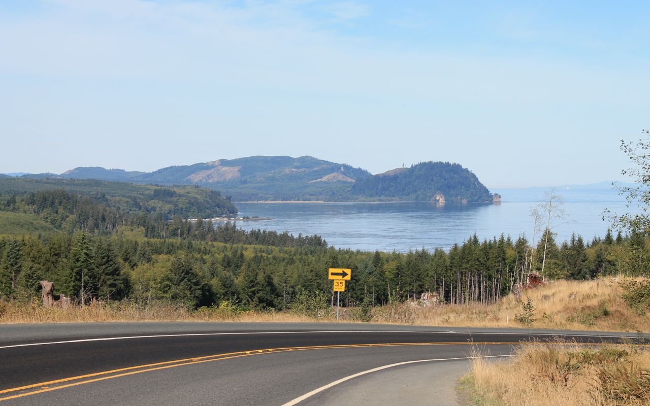 View from hilltop of 112