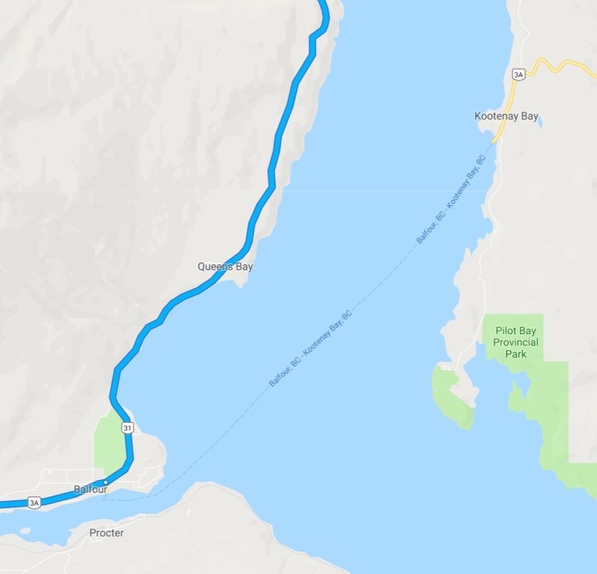 kootenay bay ferry route